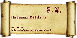 Halassy Milán névjegykártya