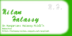 milan halassy business card